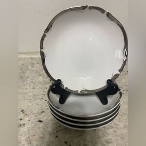 Set Of 5 Starlight Platinum Trimmed Dipping Bowls #3656‎